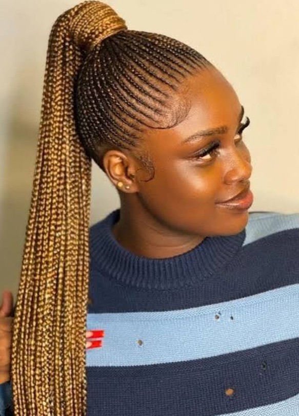 EXTRA SMALL PONYTAIL CORNROWS BRAIDS
