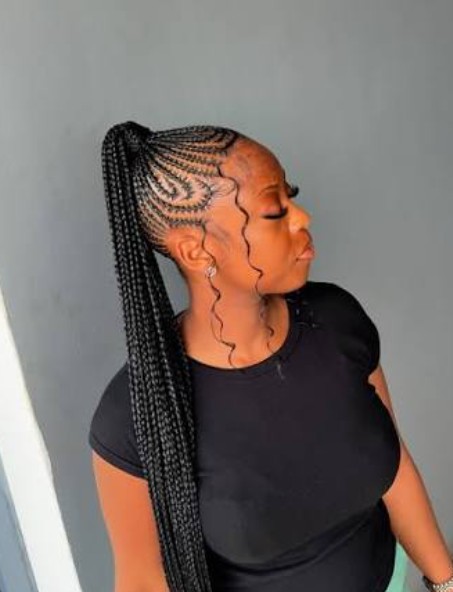 SMALL PONYTAIL CORNROWS BRAIDS