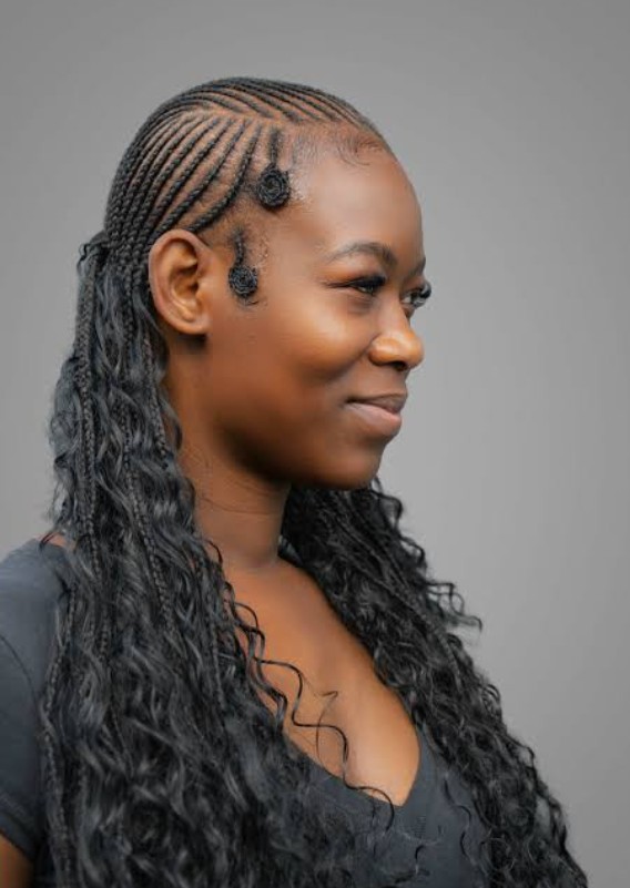 EXTRA SMALL CORNROWS WITH EXTENSION BRAIDS