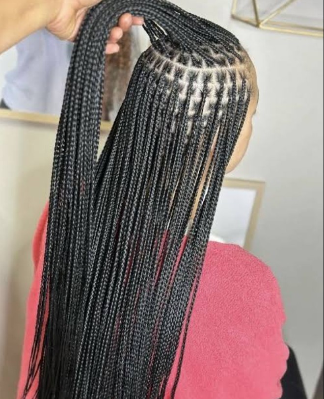 Extra small knotless braids